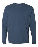 Unisex Garment-Dyed Heavyweight Long Sleeve Pocket T-Shirt Comfort Colors Midnight