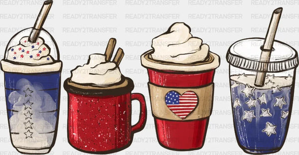 4th Of July Coffee DTF Heat Transfer, Independence Day Design, Fourth Of July DTF