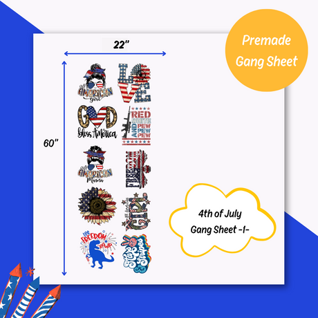 4Th Of July - Premade Dtf Gang Sheet 1