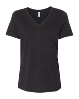 Women's Relaxed Heather CVC V-Neck Tee BELLA + CANVAS Black Heather