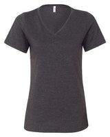 Women's Relaxed Heather CVC V-Neck Tee BELLA + CANVAS Dark Grey Heather