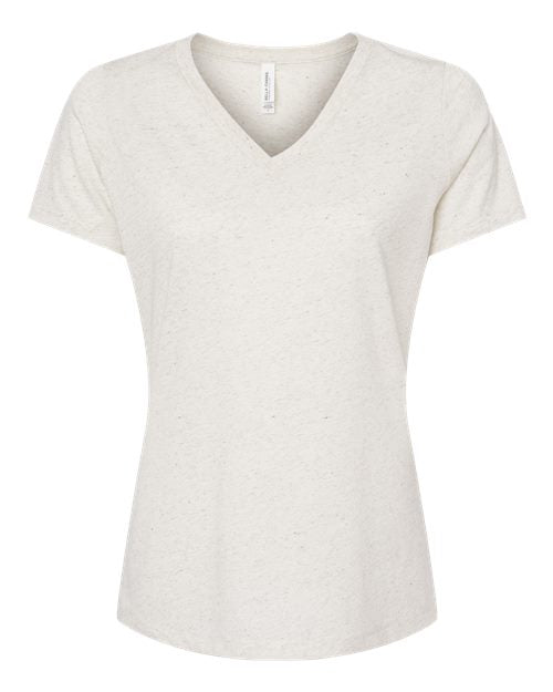 Women's Relaxed Triblend V-Neck Tee BELLA + CANVAS Oatmeal Triblend