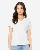Women's Relaxed Triblend V-Neck Tee BELLA + CANVAS Solid White Triblend