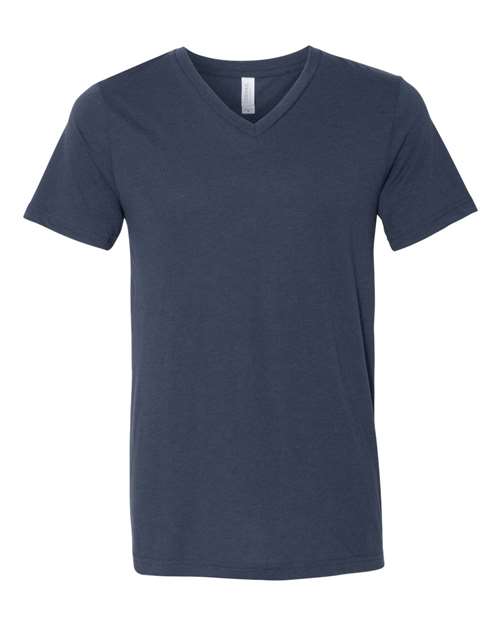 Unisex Triblend V-Neck Tee BELLA + CANVAS Solid Navy Triblend