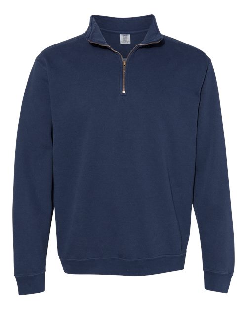 Unisex Garment-Dyed Quarter-Zip Sweatshirt Comfort Colors True Navy