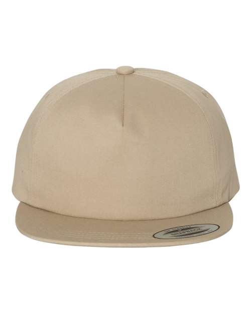 Lightly-Structured Five-Panel Snapback Cap YP Classics Khaki Adjustable