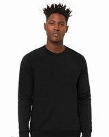 Unisex Sponge Fleece Raglan Crewneck Sweatshirt BELLA + CANVAS Black Heather