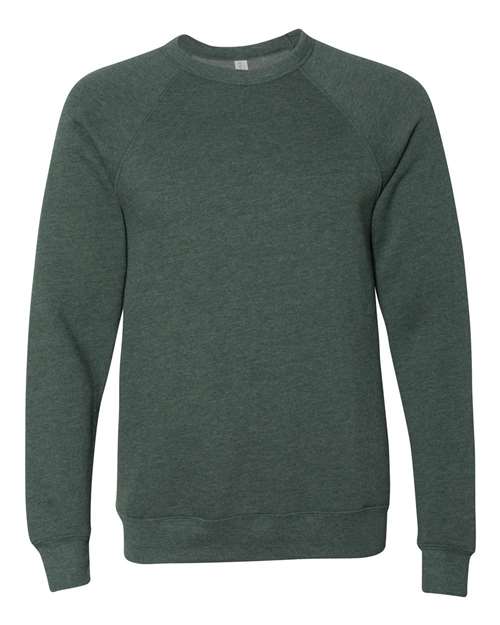 Unisex Sponge Fleece Raglan Crewneck Sweatshirt BELLA + CANVAS Heather Forest