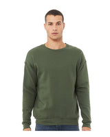 Unisex Sponge Fleece Drop Shoulder Crewneck Sweatshirt BELLA + CANVAS Military Green