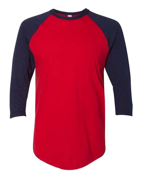 Unisex 50/50 Raglan Three-Quarter Sleeve Tee