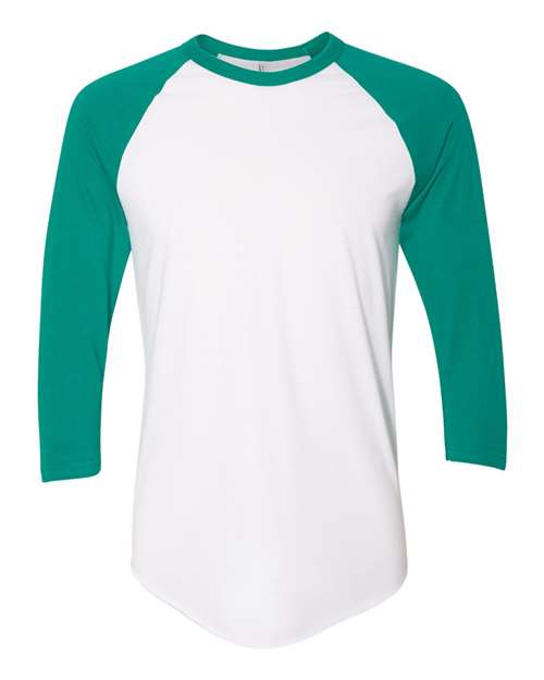 Unisex 50/50 Raglan Three-Quarter Sleeve Tee