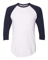 Unisex 50/50 Raglan Three-Quarter Sleeve Tee