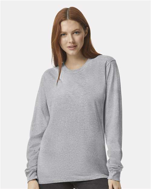 Unisex Fine Jersey Long Sleeve Tee American Apparel Heather Grey