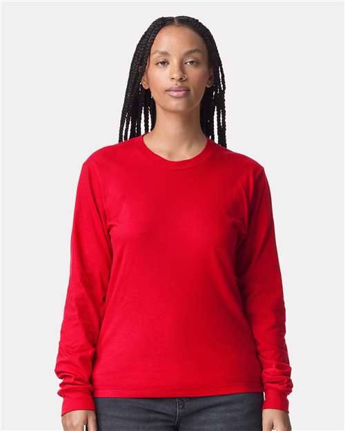 Unisex Fine Jersey Long Sleeve Tee American Apparel Red