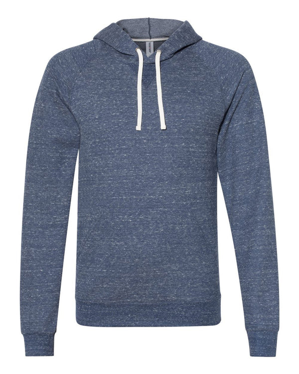 Unisex Snow Heather French Terry Raglan Hooded Sweatshirt