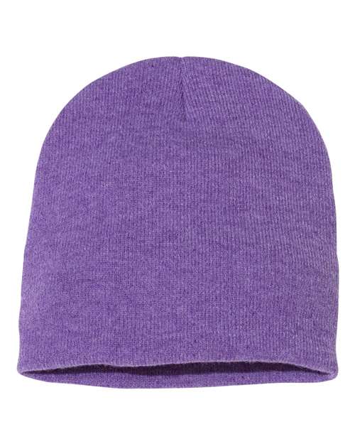 8" Beanie Sportsman Heather Purple One Size