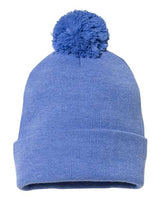 12" Pom-Pom Cuffed Beanie Sportsman Heather Royal One Size