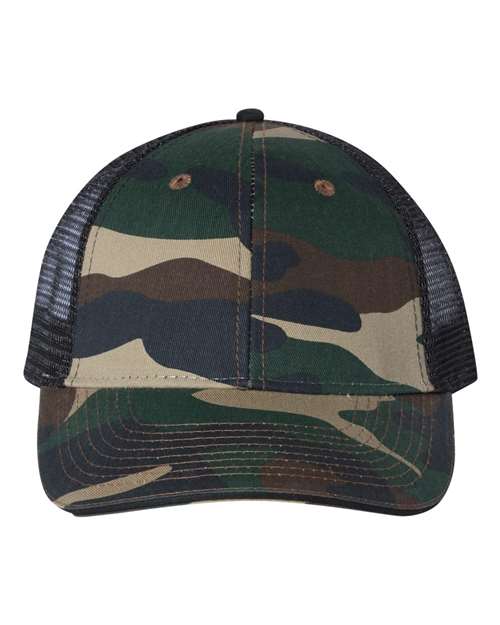 Sandwich Trucker Cap Valucap Green Camo Black Adjustable