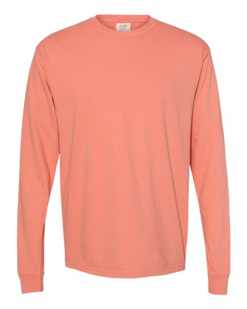 Unisex Garment-Dyed Heavyweight Long Sleeve T-Shirt Comfort Colors Terracotta