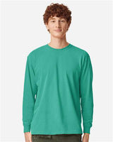 Unisex Garment-Dyed Heavyweight Long Sleeve T-Shirt Comfort Colors Island Green