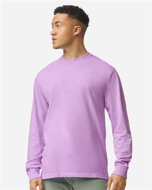 Unisex Garment-Dyed Heavyweight Long Sleeve T-Shirt Comfort Colors Orchid