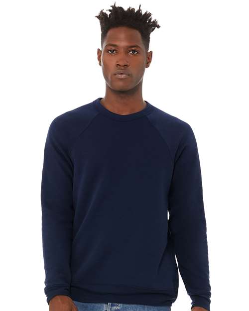 Unisex Sponge Fleece Raglan Crewneck Sweatshirt BELLA + CANVAS Navy