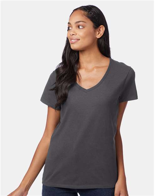 Women's Perfect-T V-Neck T-Shirt Hanes Smoke Grey