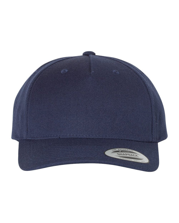 Premium Five-Panel Curved Bill Snapback Cap