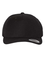 Premium Five-Panel Curved Bill Snapback Cap YP Classics Black Adjustable