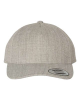 Premium Five-Panel Curved Bill Snapback Cap YP Classics Heather Grey Adjustable