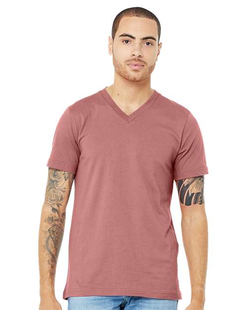 Unisex Jersey V-Neck Tee BELLA + CANVAS Mauve