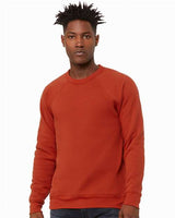 Unisex Sponge Fleece Raglan Crewneck Sweatshirt BELLA + CANVAS Brick