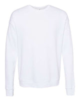Unisex Sponge Fleece Drop Shoulder Crewneck Sweatshirt BELLA + CANVAS DTG White