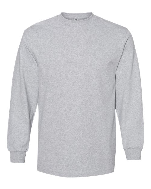 Unisex Heavyweight Cotton Long Sleeve Tee American Apparel Heather Grey