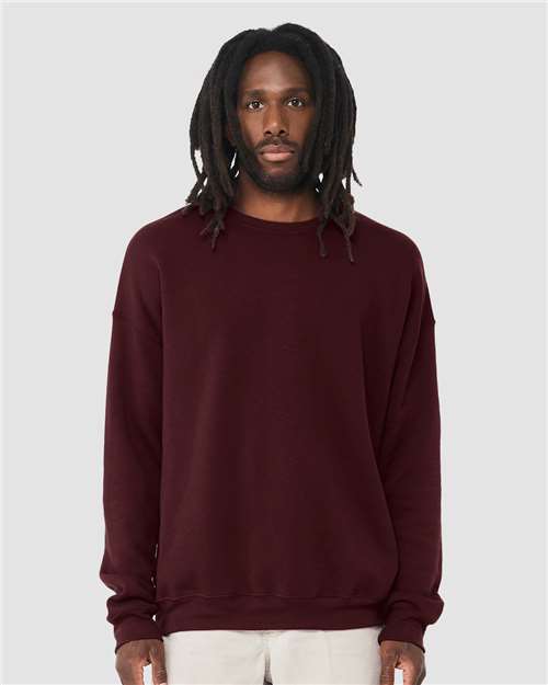 Unisex Sponge Fleece Drop Shoulder Crewneck Sweatshirt BELLA + CANVAS Maroon