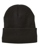12" Jersey Lined Cuffed Beanie Sportsman Black One Size