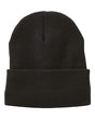 12" Jersey Lined Cuffed Beanie Sportsman Black One Size