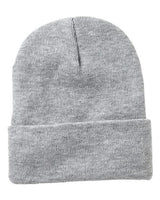 12" Jersey Lined Cuffed Beanie Sportsman Heather Grey One Size
