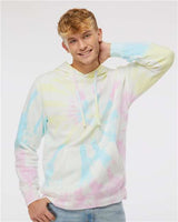 Unisex Midweight Tie-Dyed Hooded Sweatshirt Independent Trading Co. Tie Dye Sunset Swirl