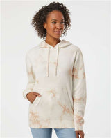 Unisex Midweight Tie-Dyed Hooded Sweatshirt Independent Trading Co. Tie Dye Dusty Pink