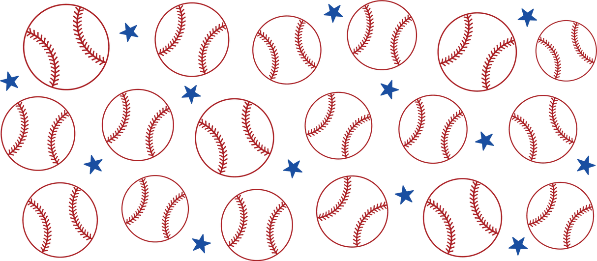 Baseball Red And Blue - Baseball Cup Wrap UV Sticker Permanent UV DTF Decal