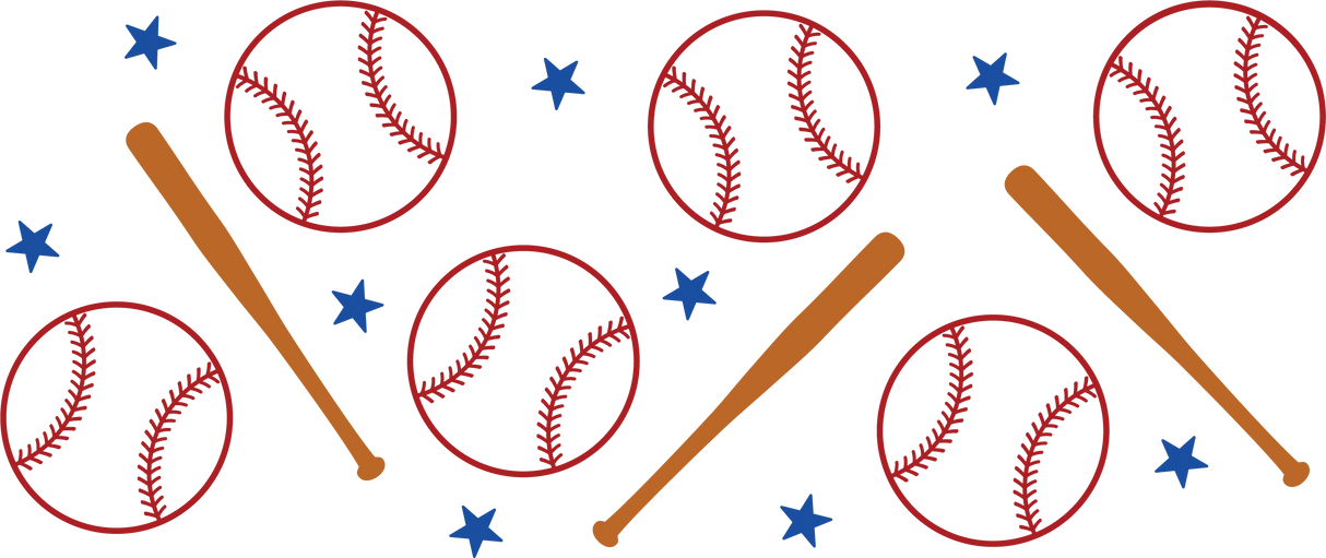 Baseball Bat Design - Baseball Cup Wrap UV Sticker Permanent UV DTF Decal