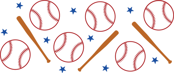 Baseball Bat Design - Baseball Cup Wrap UV Sticker Permanent UV DTF Decal