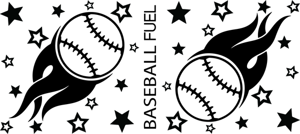 Baseball Fuel Design - Baseball Cup Wrap UV Sticker Permanent UV DTF Decal