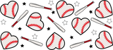 Baseball Ball Heart Design - Baseball Cup Wrap UV Sticker Permanent UV DTF Decal