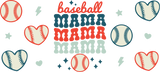 Baseball Mama Heart - Baseball Cup Wrap UV Sticker Permanent UV DTF Decal