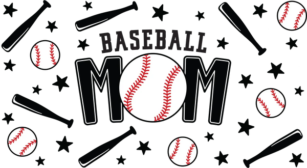 Baseball Mom - Baseball Cup Wrap UV Sticker Permanent UV DTF Decal