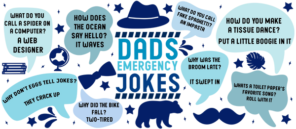 Dad's Emergency Jokes - Dad Cup Wrap UV Sticker Permanent UV DTF Decal