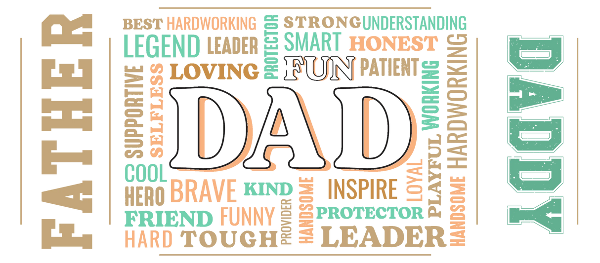 Father Daddy - Dad Cup Wrap UV Sticker Permanent UV DTF Decal