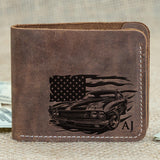 Custom Engraved Leather Wallet for Men